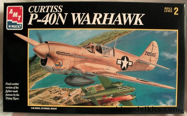 AMT 1/48 Curtiss P-40N Warhawk - Rosy The Riviter 49th FG 7th FS / Germonimo 15th FG 45th FS Lt. Bruce Campbell, 8798 plastic model kit